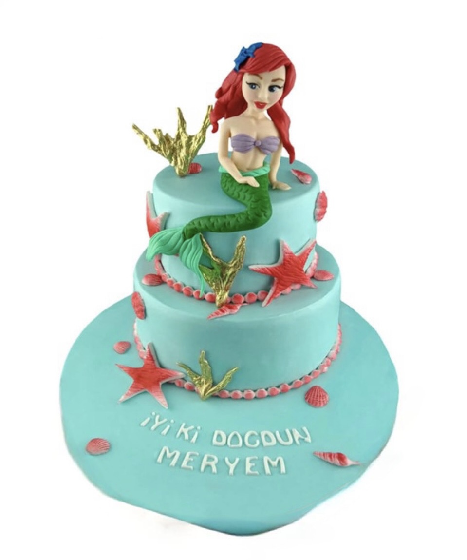 Sevimli Deniz Kızı Doğum Günü Pastası