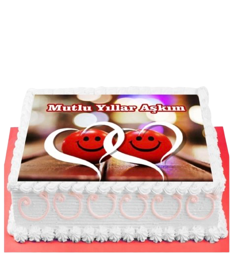 Çifte Sevgili Resimli Pasta