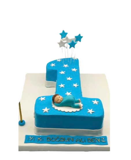 1 Rakam Doğum Günü Pastası