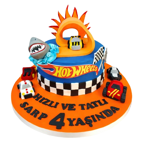 Hot Wheels Temalı Doğum Günü Pastası