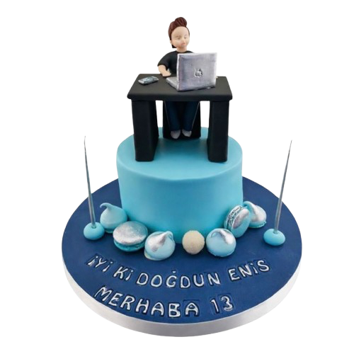 Uzaktan Eğitim Temalı Butik Pasta