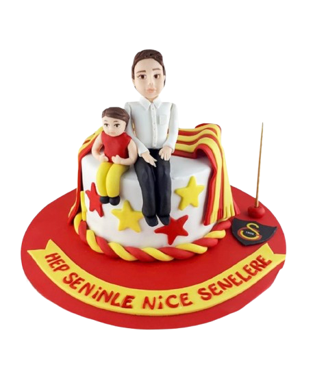 Fanatik Galatasaraylı Baba ve Oğul Butik Pasta