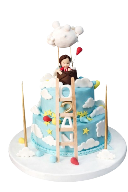 Bulut Temalı Erkek Çocuk Pastası