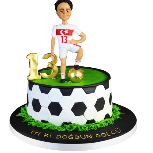 Futbolcu Figürlü Doğum Günü Pastası