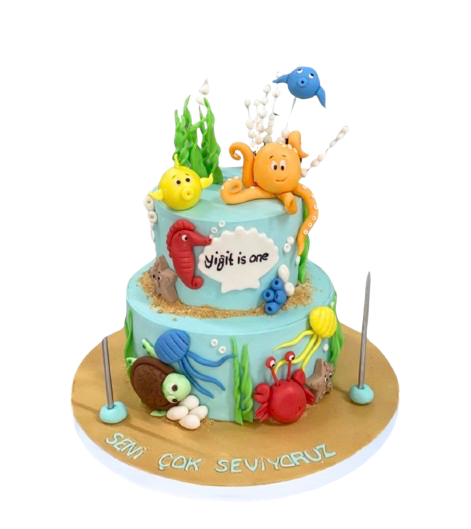 Sevimli Akvaryum Doğum Günü Pastası