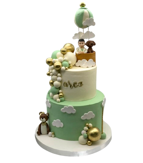 Figürlü Uçan Balon Doğum Günü Pastası