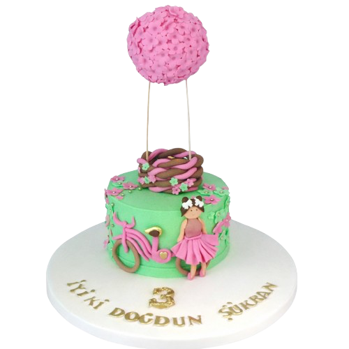 Kız Çocuğu Figürlü Doğum Günü Pastası