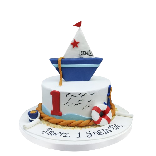 Deniz ve Gemi Temalı Pasta