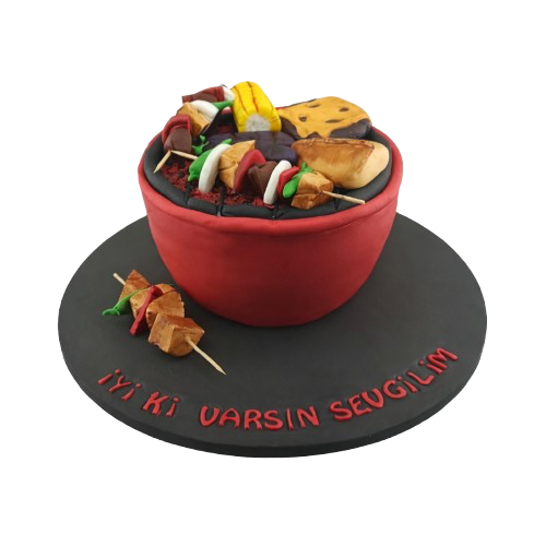 Barbekü Temalı Butik Pasta