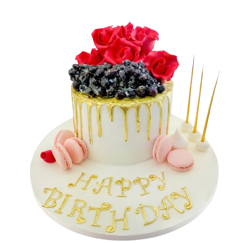 Meyveli Kırmızı Gül Butik Pasta