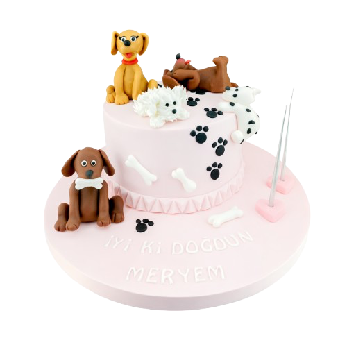 Yavru Köpek Ailesi Butik Pasta