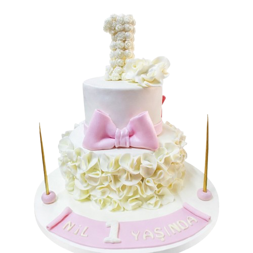1 Yaş Günü Doğum Günü Pastası