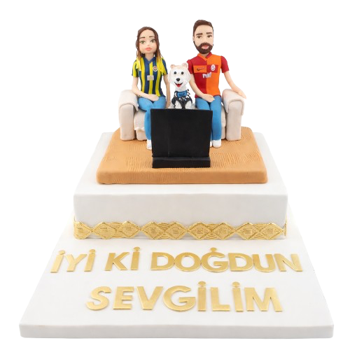 Figürlü Sevgililer Taraftar Pastası