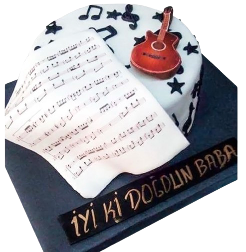 Notalı Müzisyen Doğum Günü Pastası