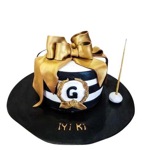 Gold Harfli Doğum Günü Pastası