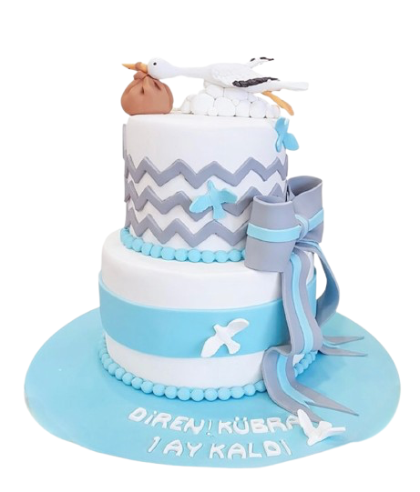 Leylekli Baby Shower Pastası