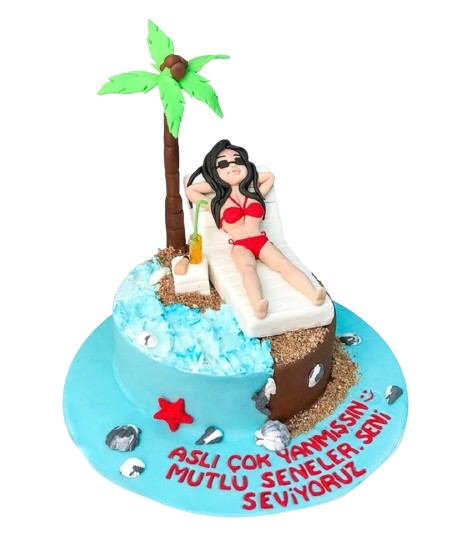 Tatil Temalı Doğum Günü Pastası
