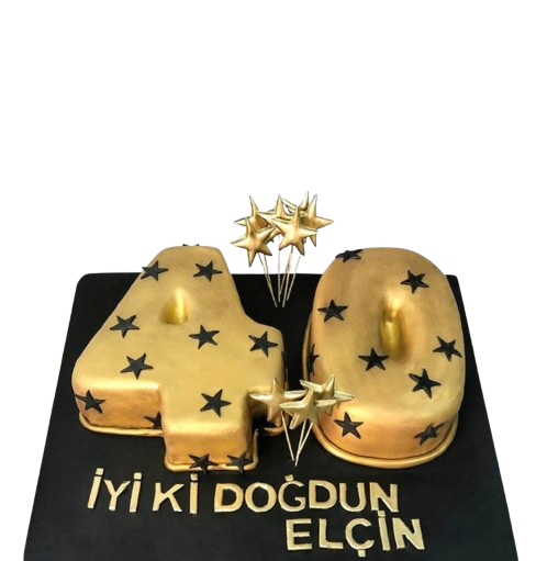 Rakamlı 40 Yaş Doğum Günü Pastası