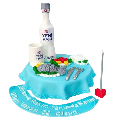Rakı Meze Balık Doğum Günü Pastası