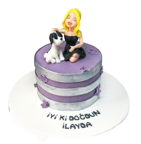 Tatlı Köpekçik ve Sarışın Kadın Pastası