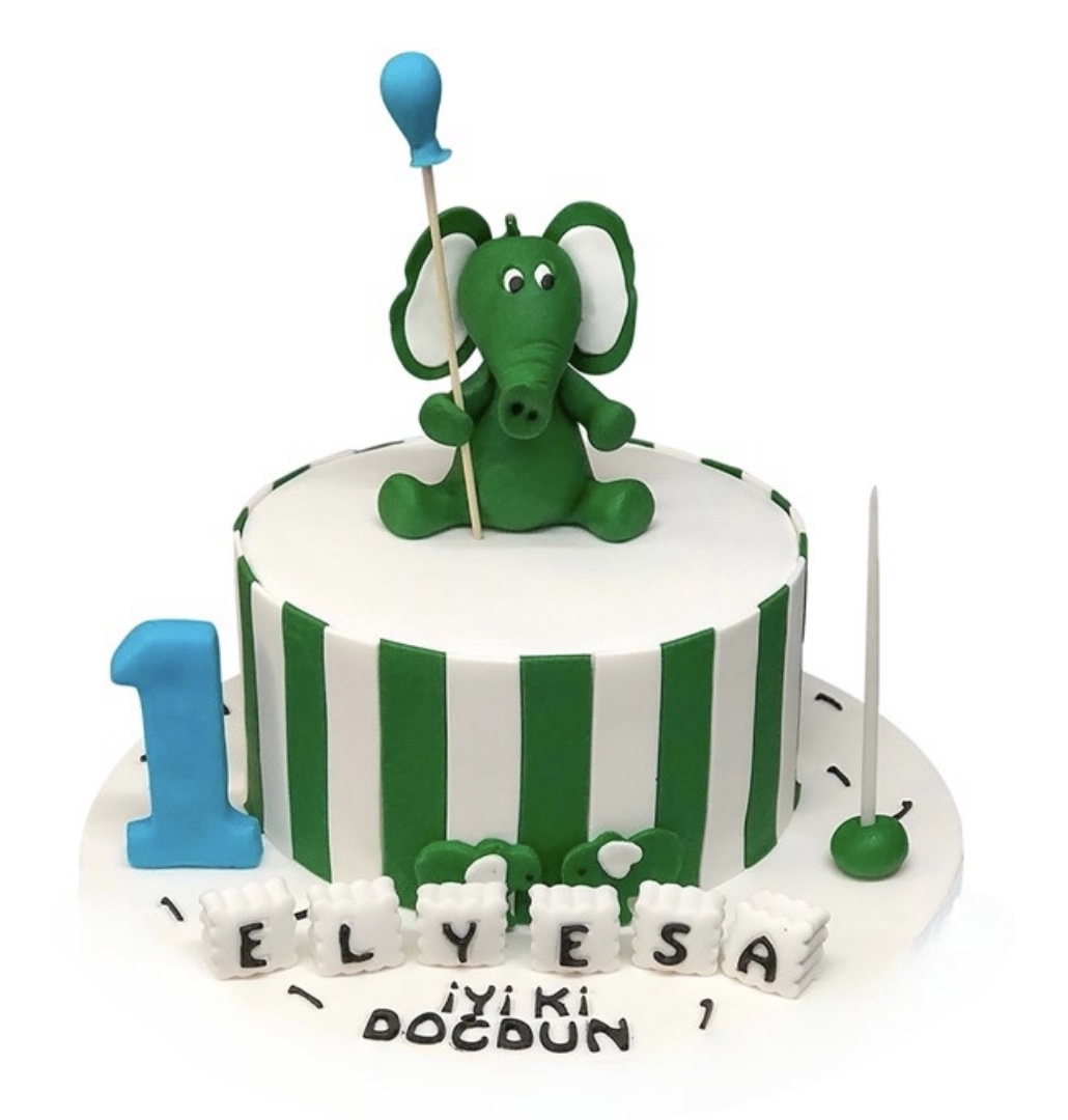Yeşil Fil Doğum Günü Pastası