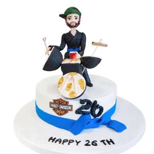 Bongo Baterili Doğum Günü Pastası