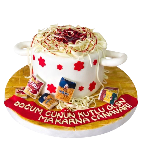 Makarna Canavarı Temalı Pasta