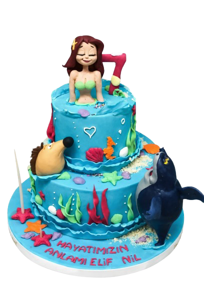 Deniz Kızı ve Sevimli Dostları Pastası