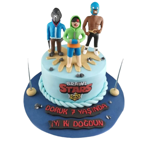Brawl Stars Figürlü Doğum Günü Pastası