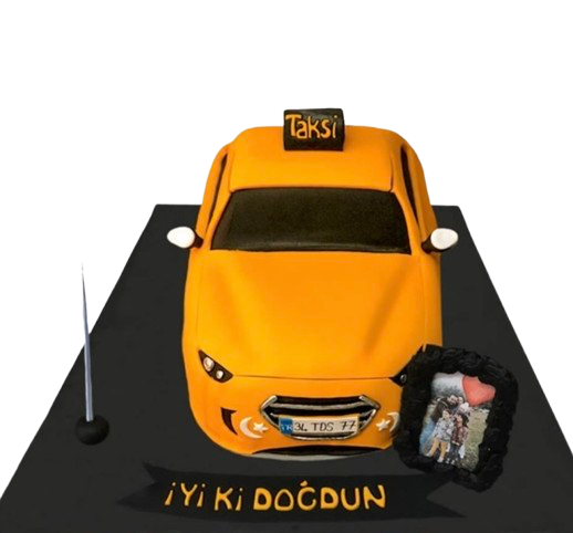 Taksi Temalı Butik Pasta
