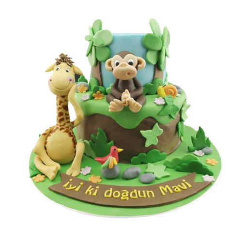 Sevimli Maymun ve Arkadaşları Pastası