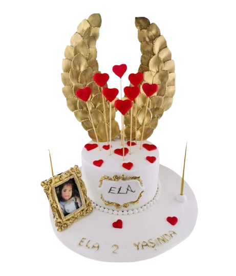 Altın Kanatlı Resimli Pasta