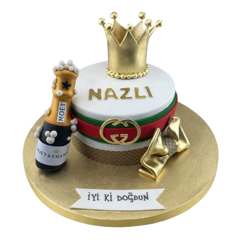 Taçlı Model Doğum Günü Pastası