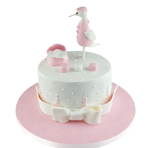 Leylek Figürlü Baby Shower Pastası
