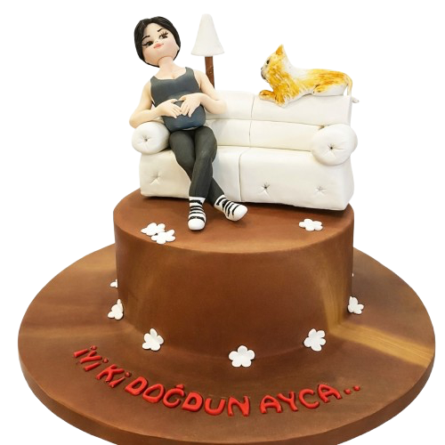 Kedili Kadın Doğum Günü Pastası
