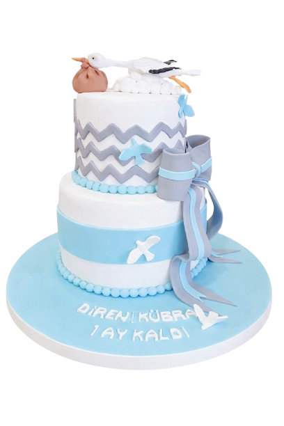 Leylekli Baby Shower Pastası