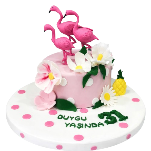 Buketli Flamingo Butik Pastası