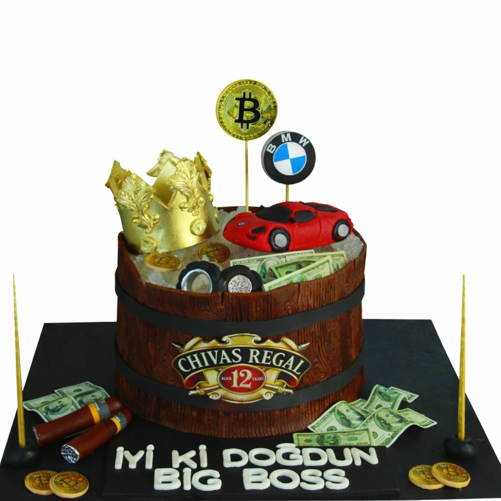 Taçlı Big Boss Doğum Günü Pastası