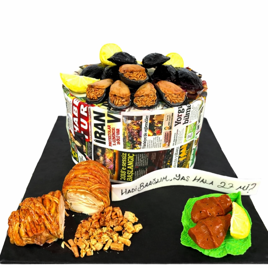 Midye ve Kokoreç Konseptli Doğum Günü Pastası