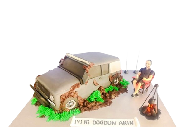 Macera Arabası Doğum Günü Pastası