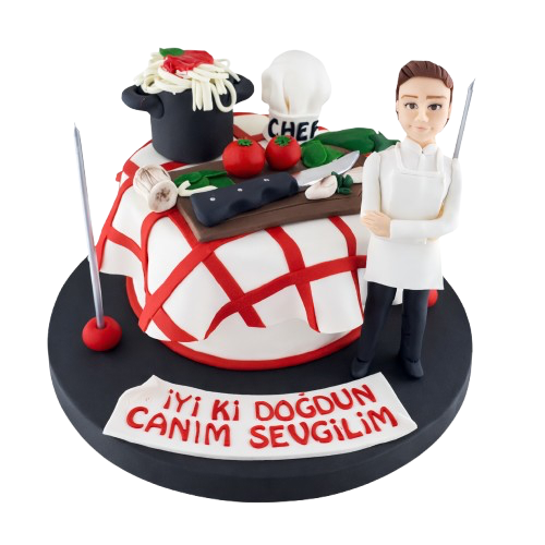 Figürlü Şef Doğum Günü Pastası