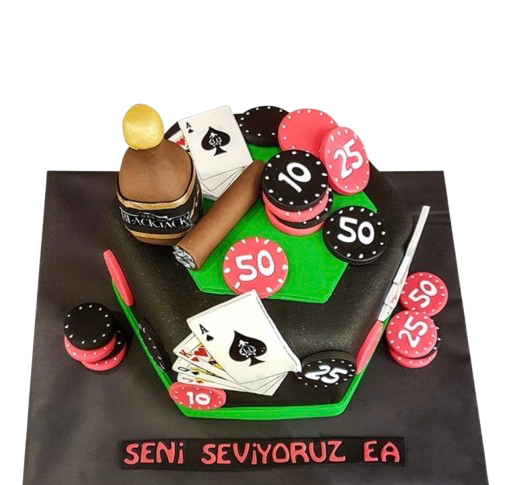 Poker Masası Doğum Günü Pastası