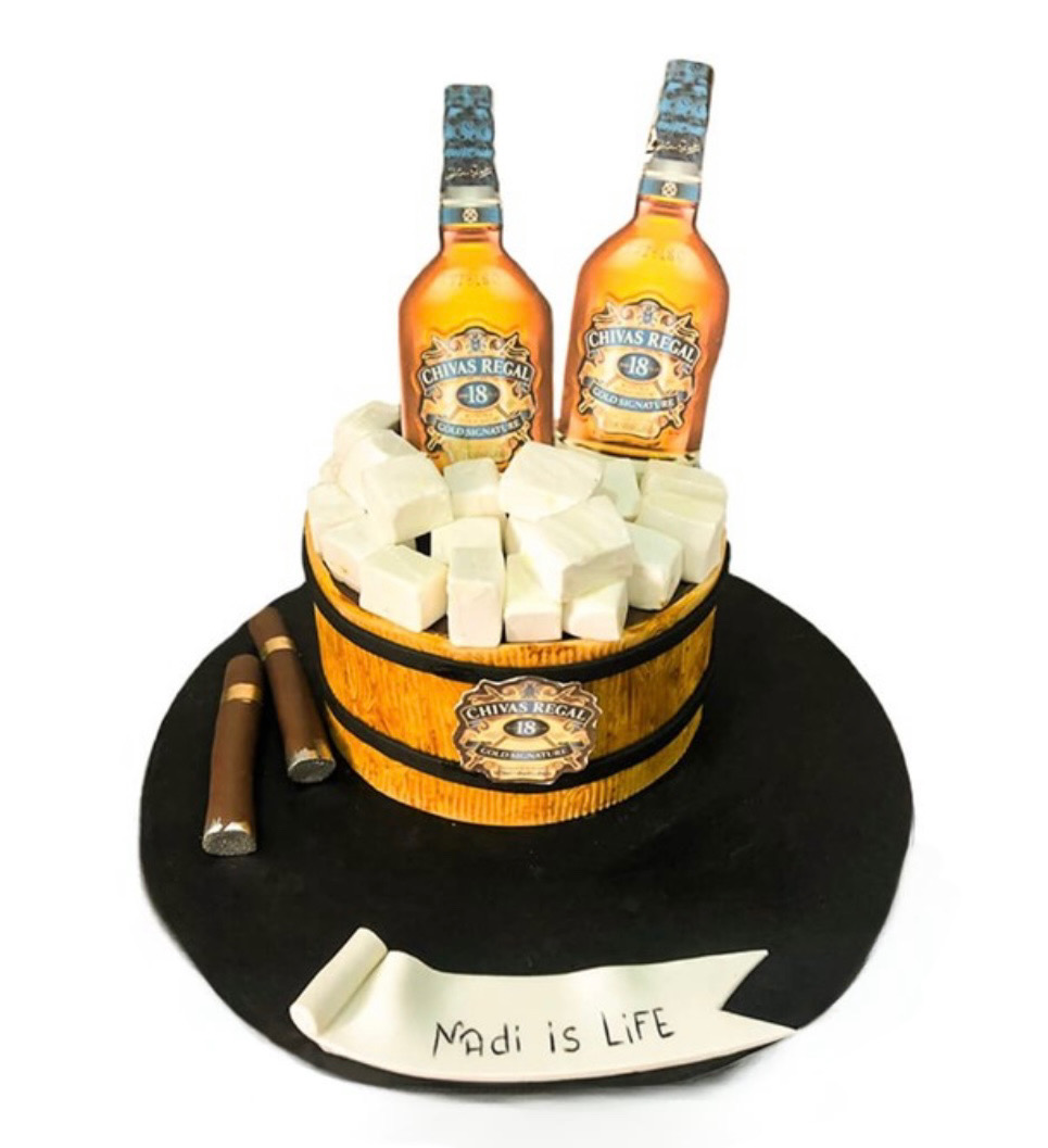 Viski Temalı Butik Pasta