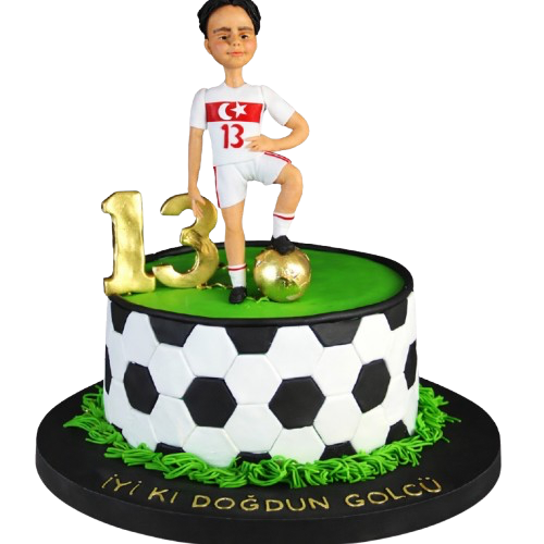 Futbolcu Figürlü Doğum Günü Pastası