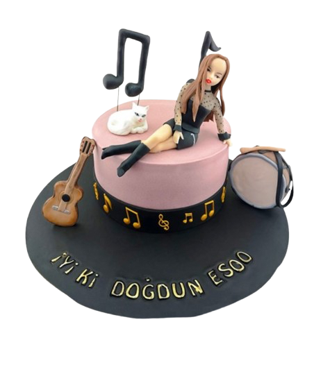 Müzik Aletleri Doğum Günü Pastası
