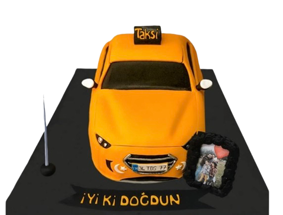 Taksi Temalı Butik Pasta