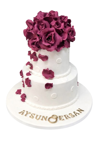 Gül Yaprakları Nişan Pastası