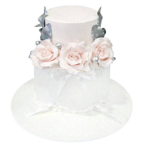 Doğal Zarafet Güllü Nişan Pastası